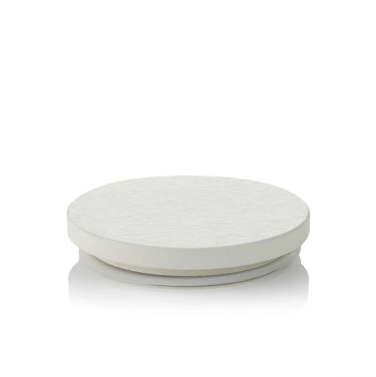 White ash lid for refillable candle jar