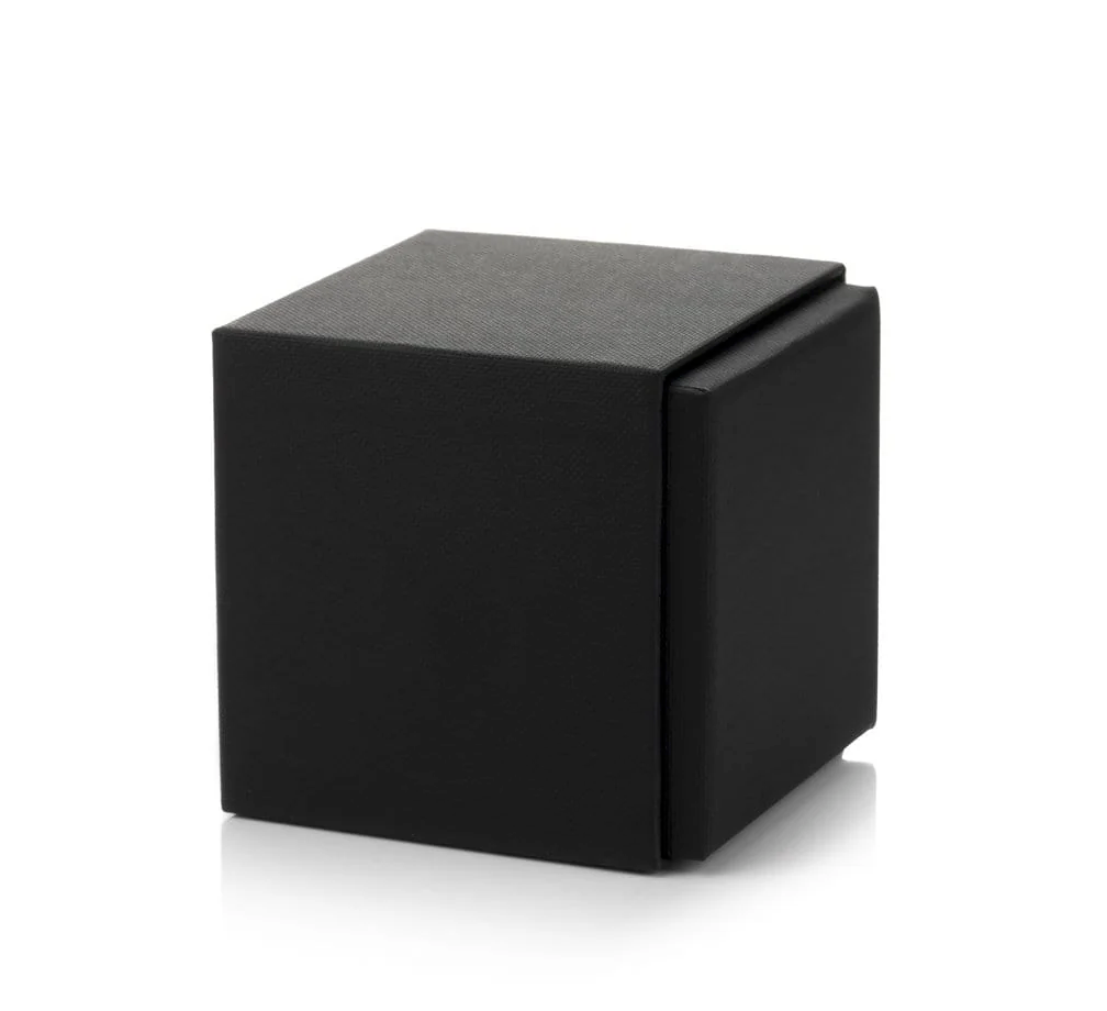 Black luxury gift box for refillable candle on white background