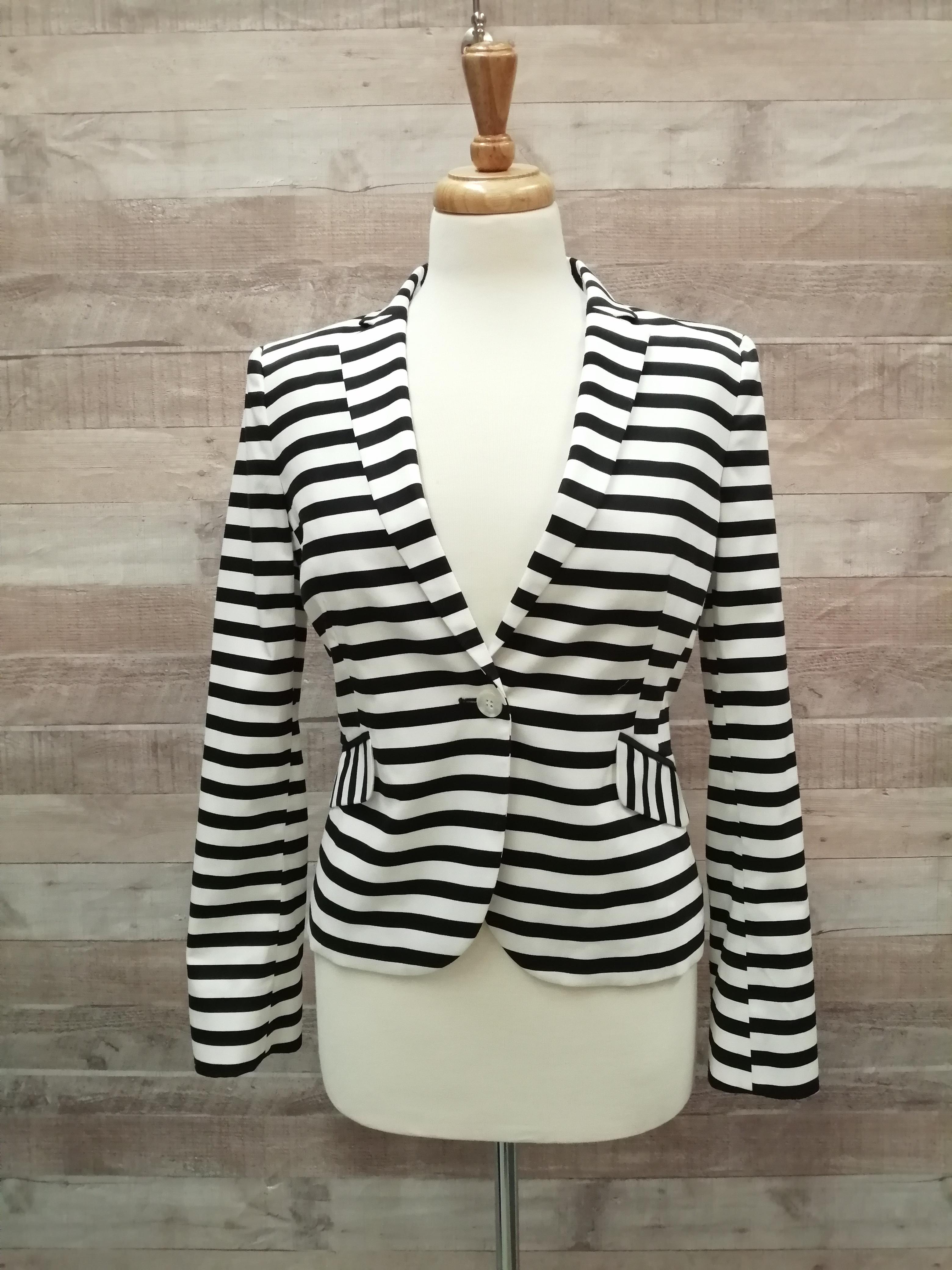 black and white striped jacket women's