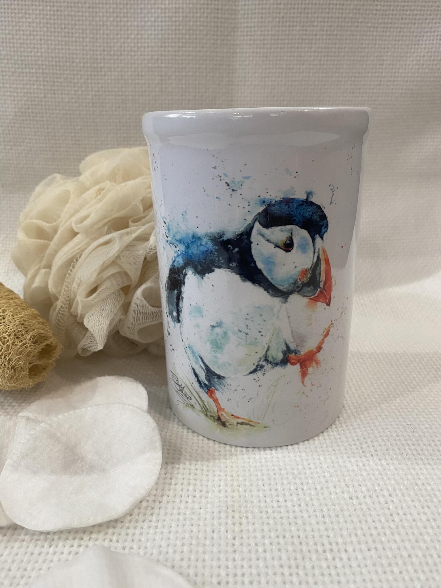puffin ceramic vase