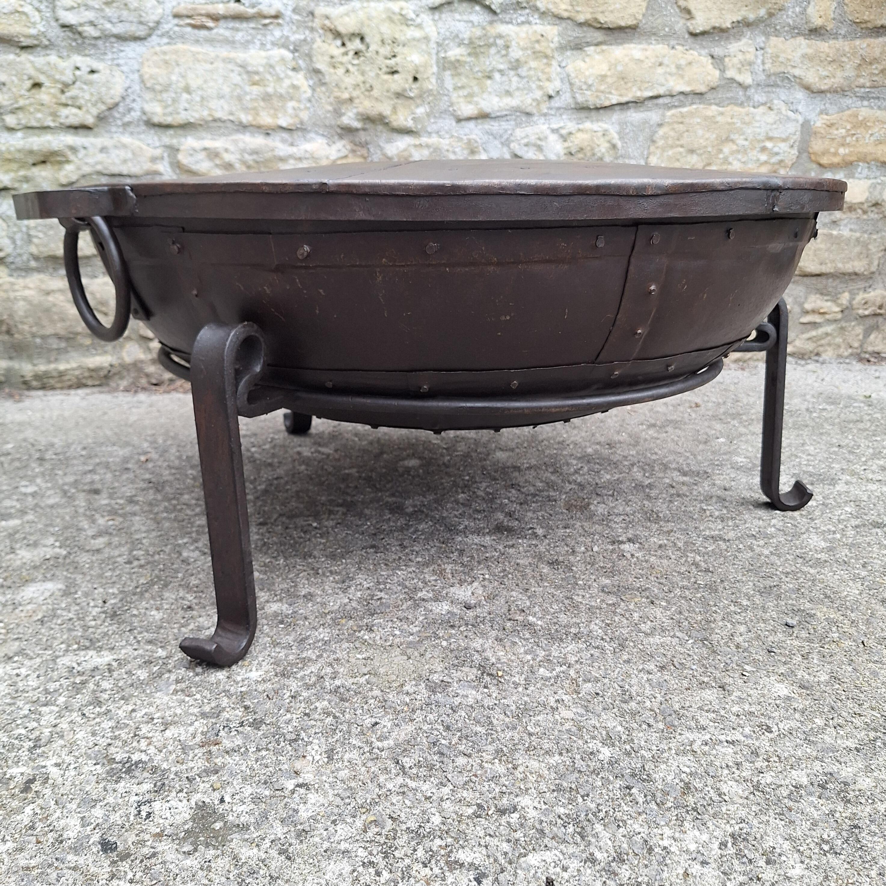 Fire Bowl Lid On A Fire Bowl From The Side