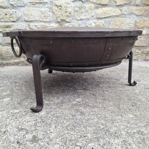 Fire Bowl Lid On A Fire Bowl From The Side