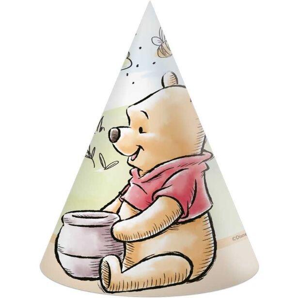 Pack of 4 Winnie the Pooh cone shaped party hats