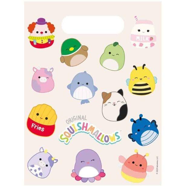 Pack of 6 Squishmallows plastic party bags