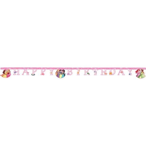A 2m long Disney Princess Create Your World Happy Birthday letter banner