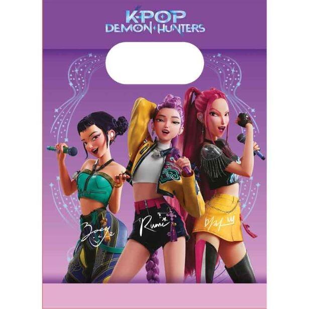 Pack of 4 unfilled K-Pop Demon Hunters paper party bags