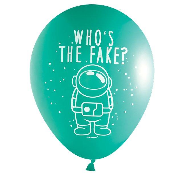 A green Spies in Space latex balloon