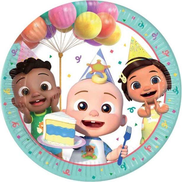 A colourful 23cm diameter paper plate featuring JJ and his friends Cody and Nina
