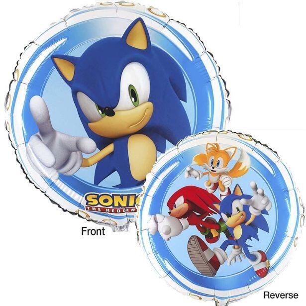 An 18 inch double-sided Sonic the Hedgehog foil balloon