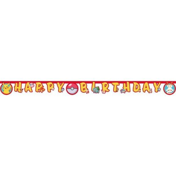 A 2m long Pokémon Happy Birthday letter paper banner