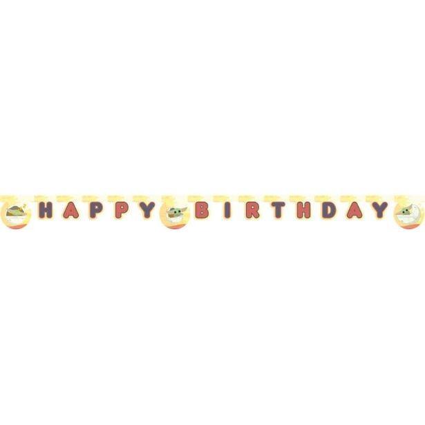 A 2m long Star Wars Mandalorian Happy Birthday letter banner