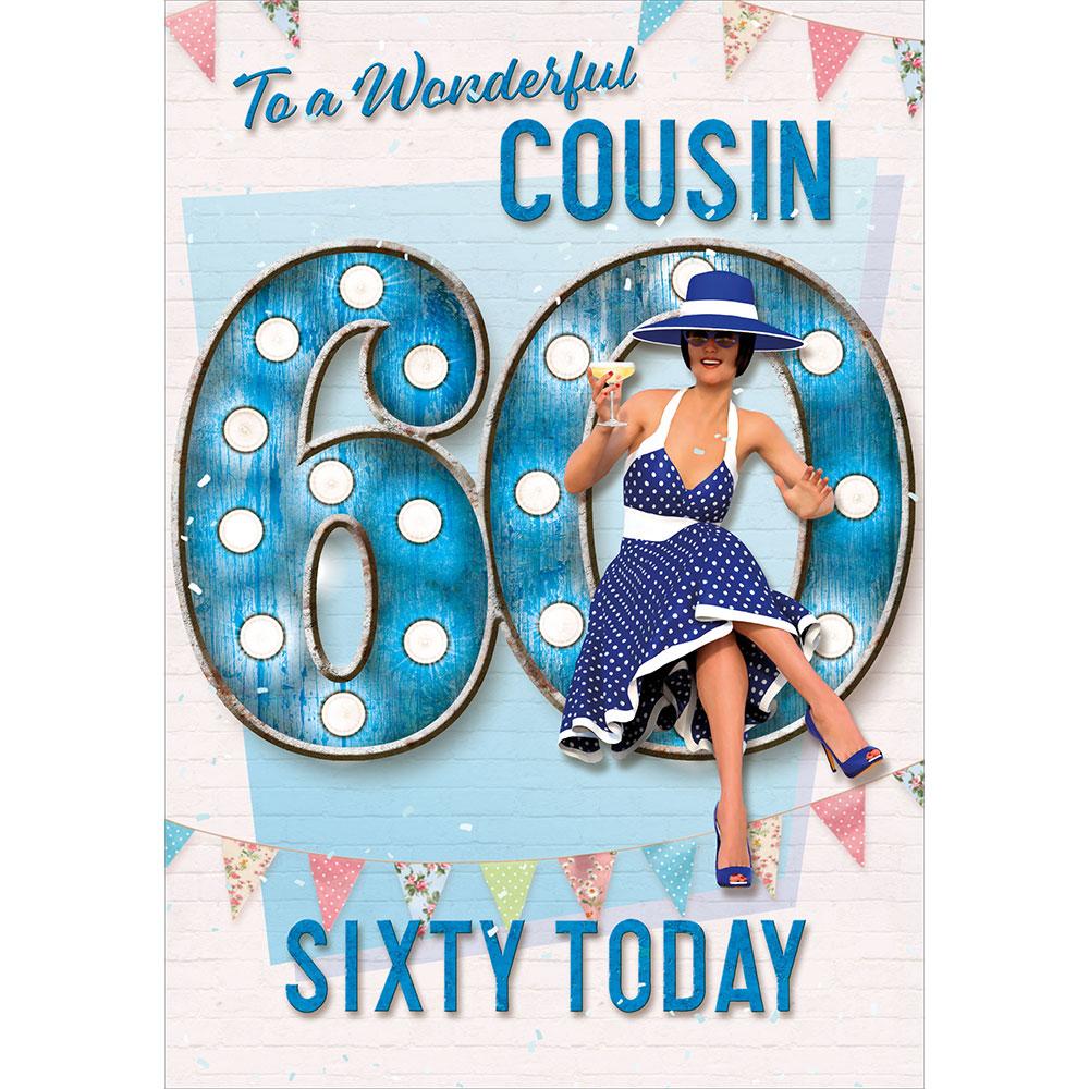 s2036-ta-cousin-female-60th-birthday-card-sixty-years-blue-polka