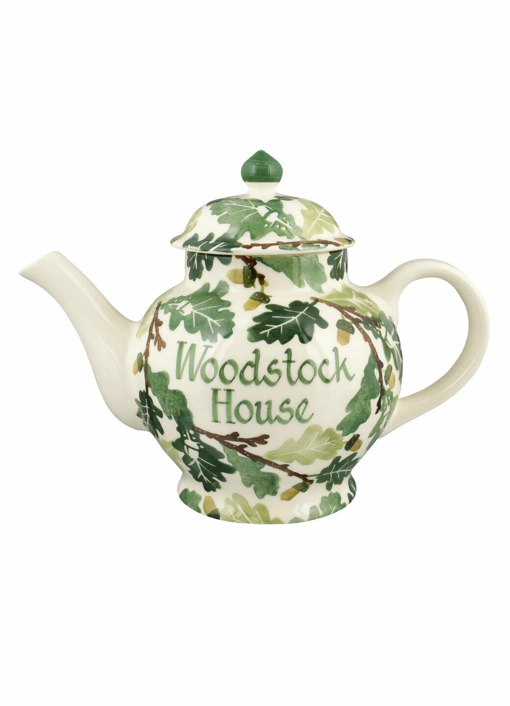 Personalised Oak 4 Mug Teapot - Customise Your Own Pottery - Christmas Tableware and Serveware