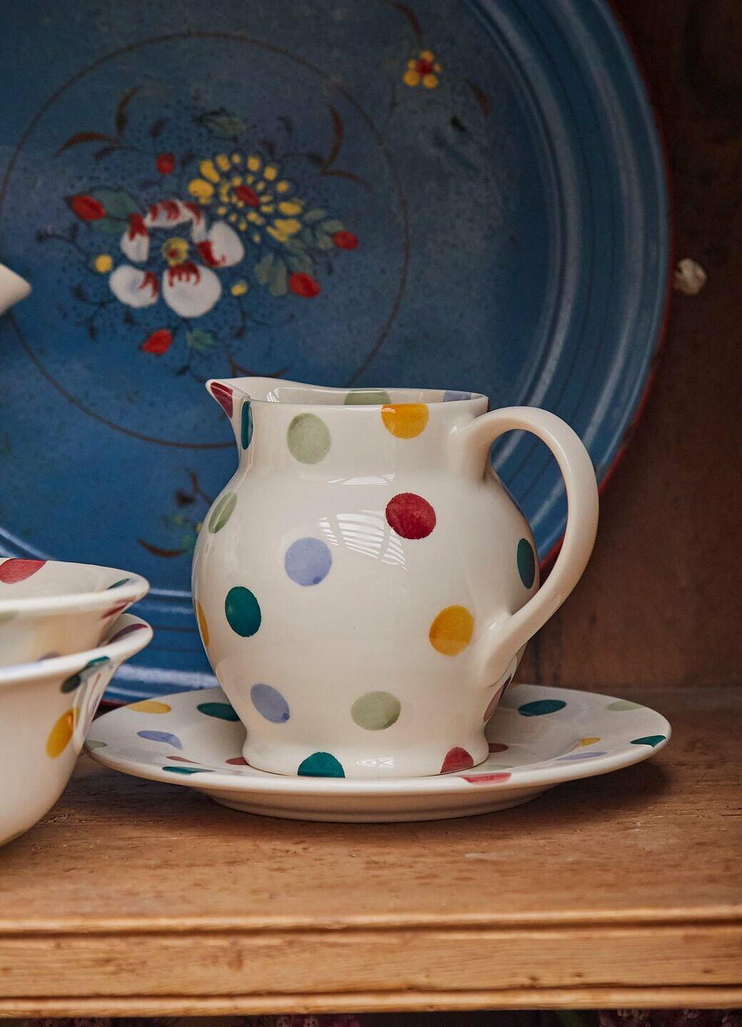 Emma Bridgewater | Polka Dot 1/2 Pint Jug - Unique Handmade & Handpainted English Earthenware Decorative Jug