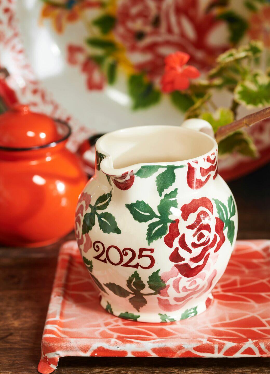 Chintz Year Jug 2025 1 1/2 Pint Jug - Club Exclusive - Unique Handmade & Handpainted English Earthenware Decorative Jug