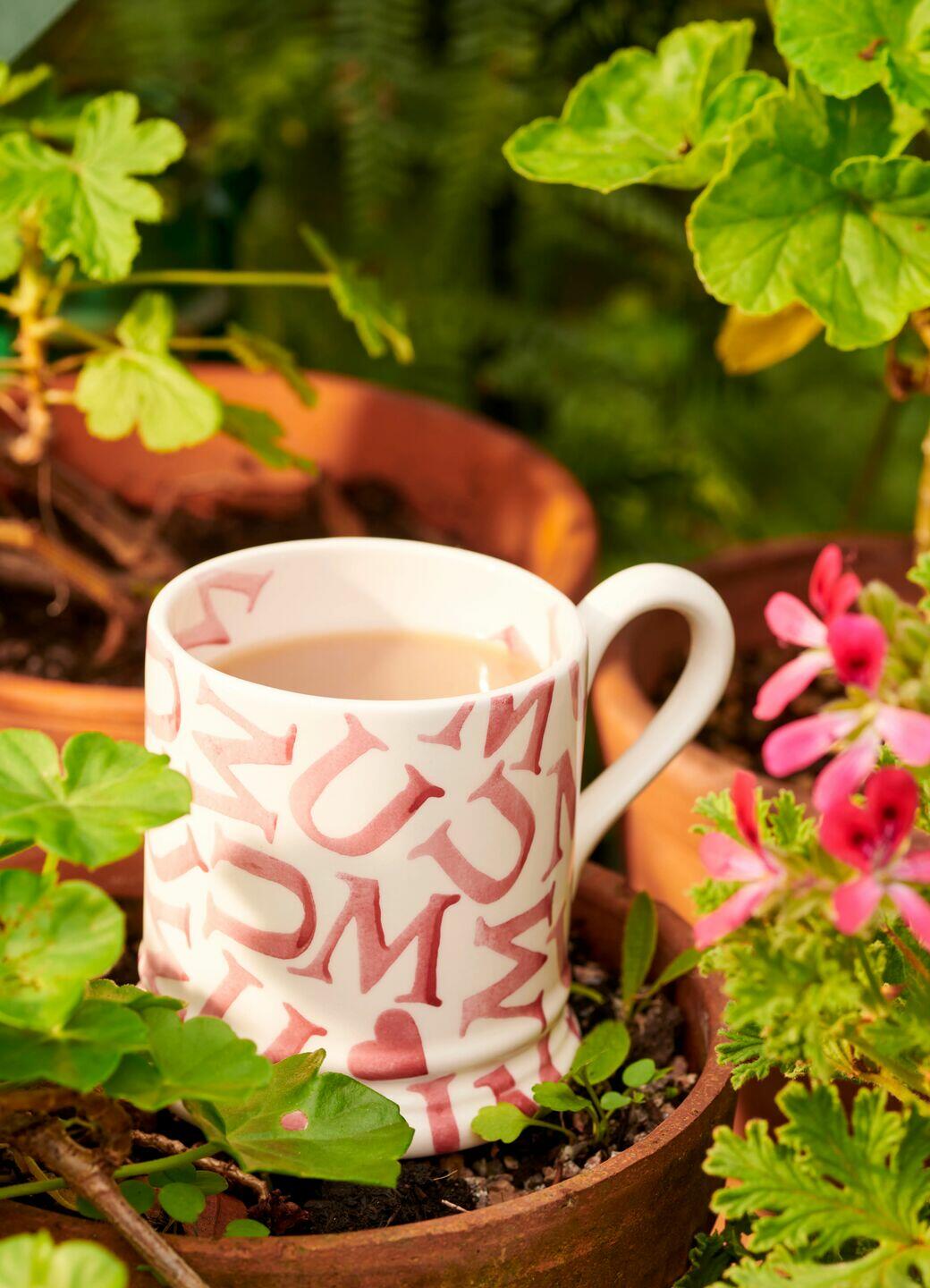 Emma Bridgewater M.U.M Pink 1/2 Pint Mug - Unique Handmade & Handpainted English Earthenware Tea/Coffee Mug