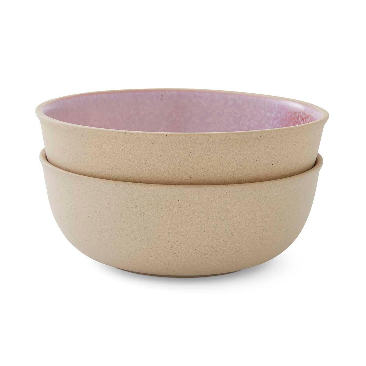 Portmeirion Minerals, set of 2 Large Bowls, Rose Quartz
