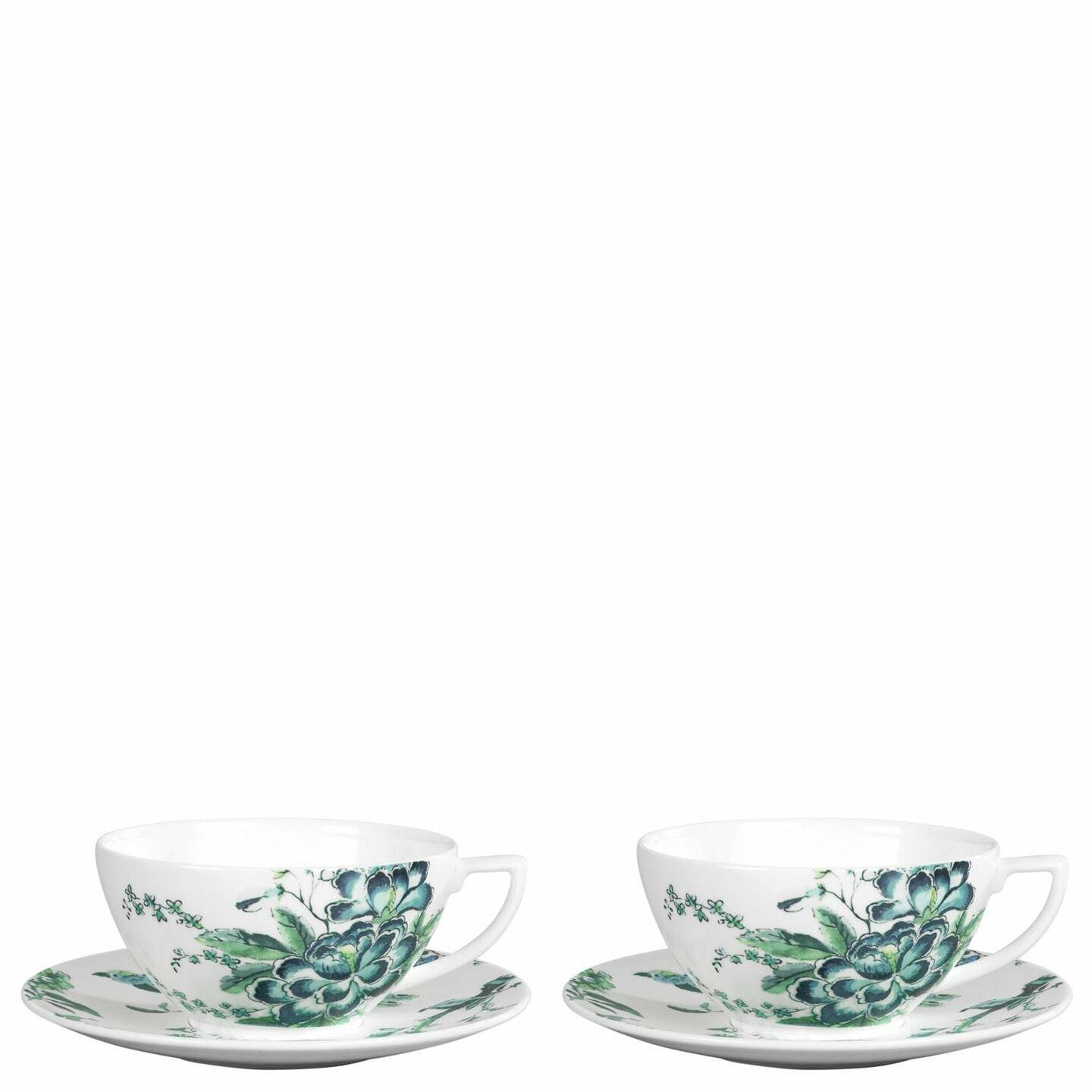 Wedgwood Jasper Conran Chinoiserie White Teacup and Saucer, Set of 2