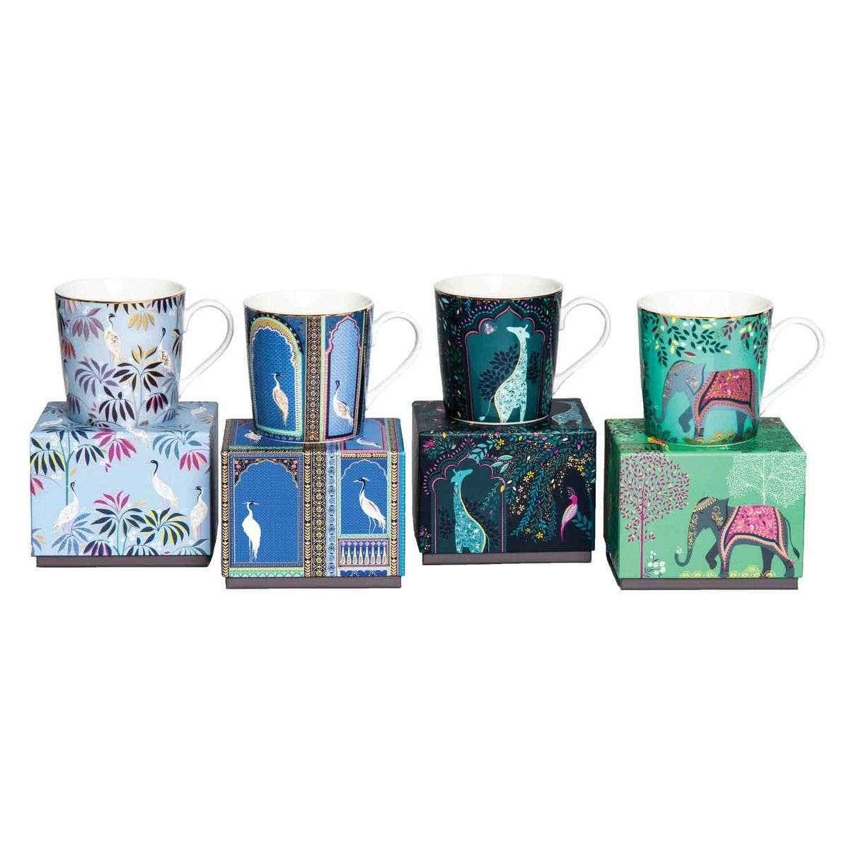 Sara Miller India Set of 4 Mug Set