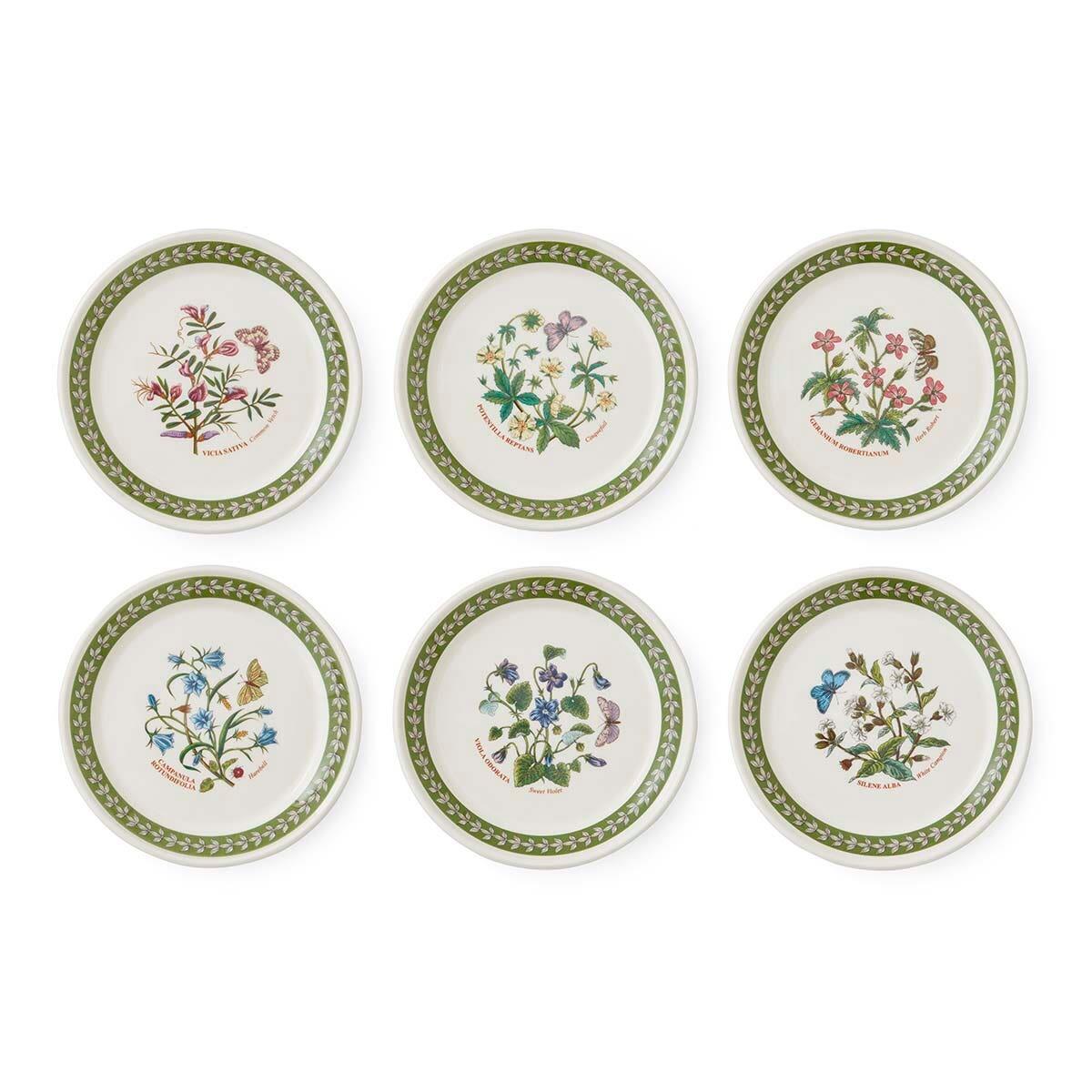 Botanic Garden Etchings Set of 6 Bread Plates
