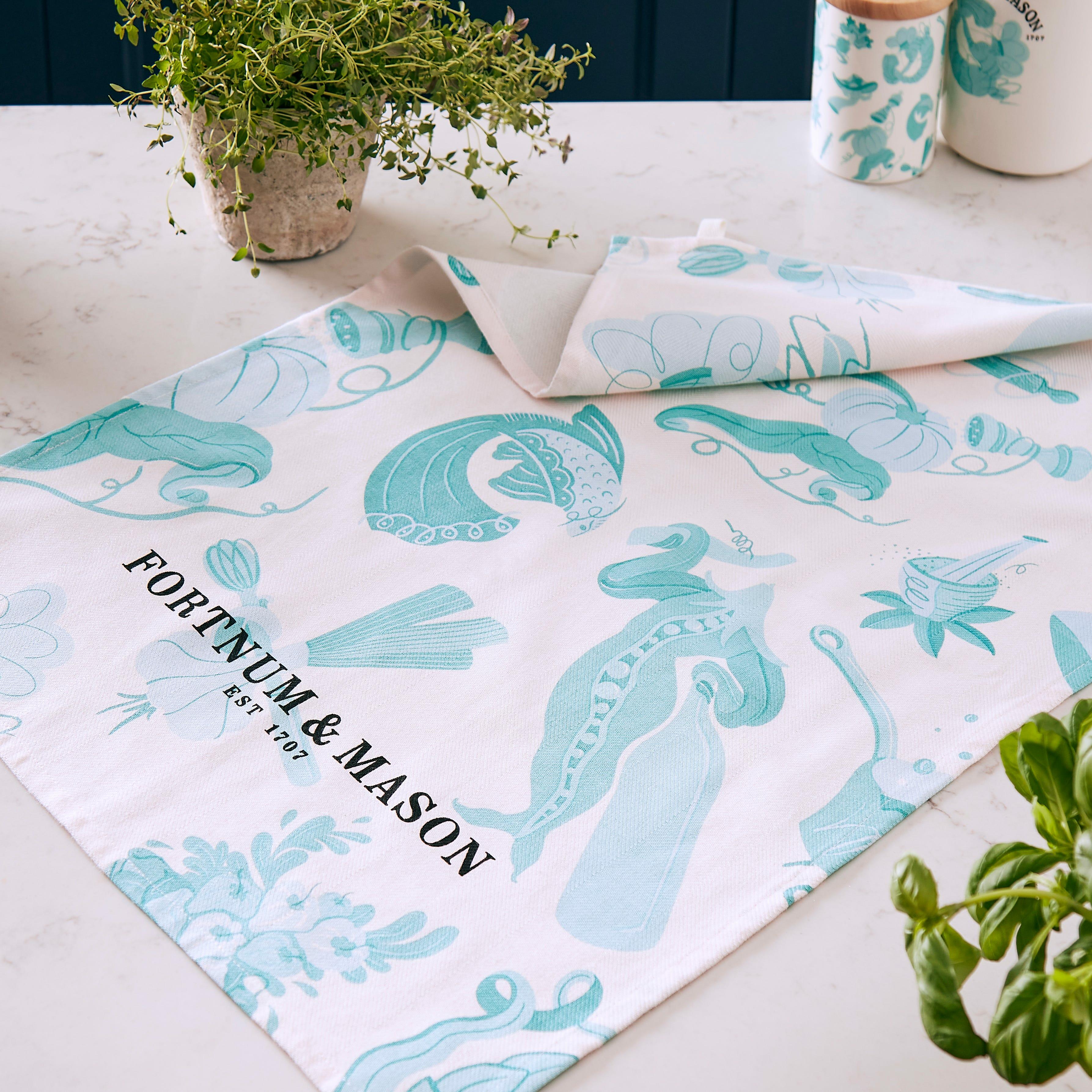 Kitchen Printed Tea Towel, Cotton, Fortnum & Mason