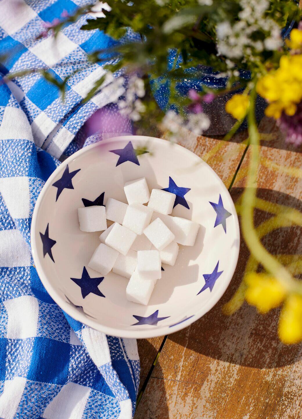 Emma Bridgewater | Blue Star Cereal Bowl - Unique Handmade & Handpainted English Earthenware Decorative Plates