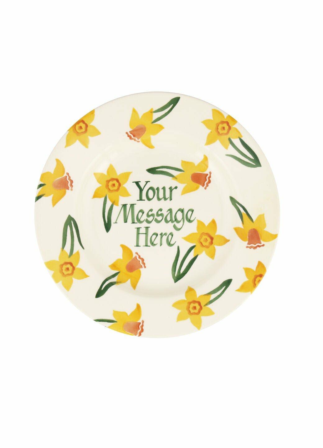 Personalised Daffodils 8 1/2 Inch Plate - Customise Your Own Pottery