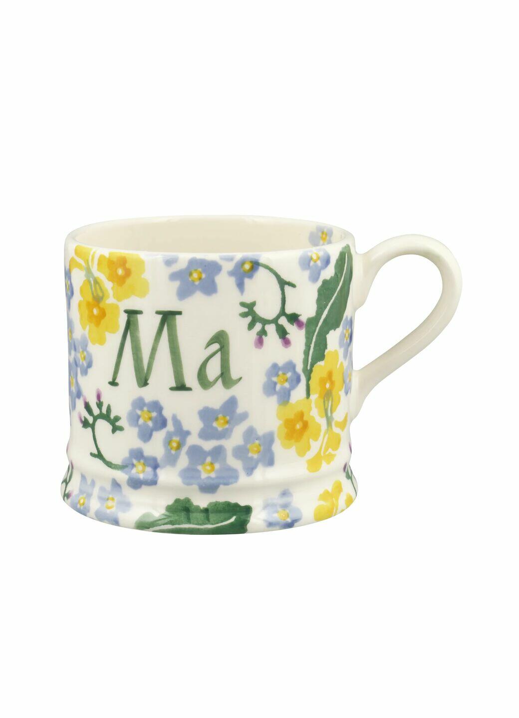 Personalised Forget Me Not & Primrose Small Mug - Customise Your Own Pottery
