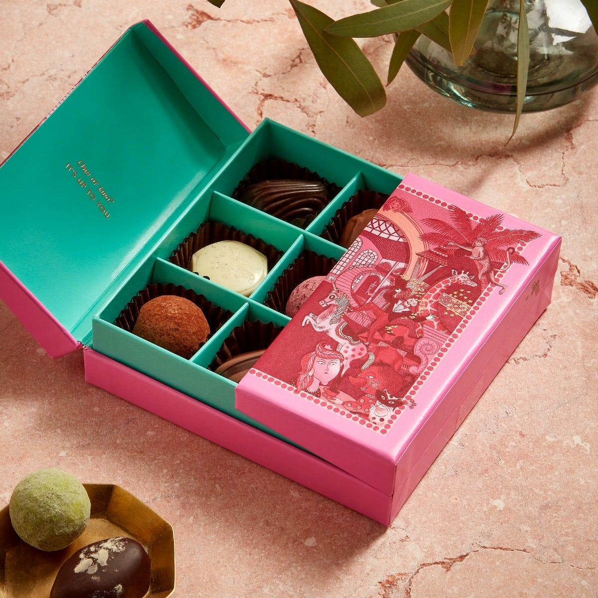 Favourites Milk, Dark & White Chocolate Selection, 105g, Fortnum & Mason