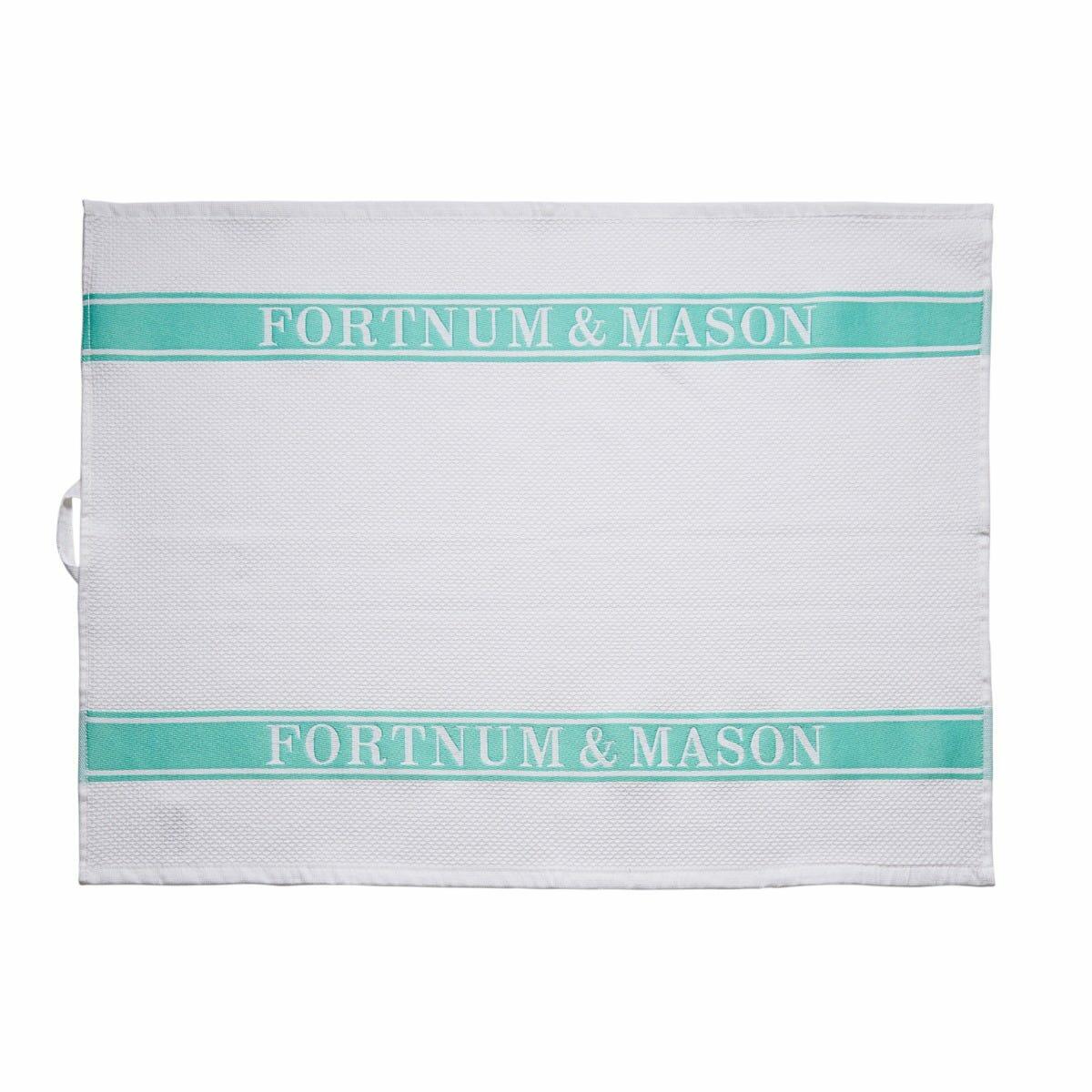 Waffle Tea Towel, Eau de Nil, 100% Cotton, Fortnum & Mason