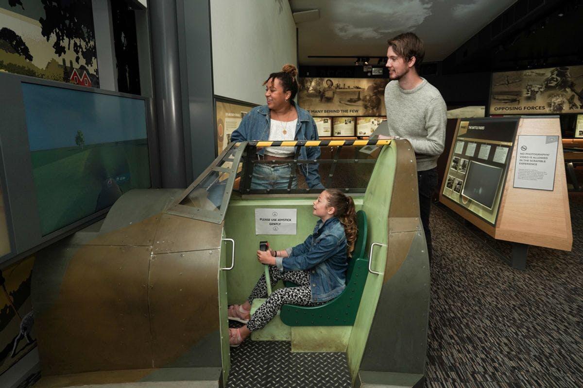 40 Minute Private Guided Tour, Cream Tea and Interactive Scramble Experience for Family of Four at the Battle of Britain Memorial