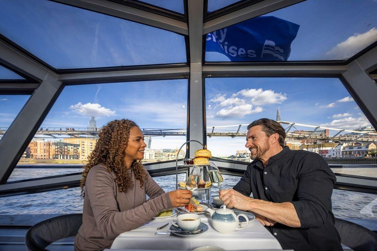 Champagne Afternoon Tea and Thames Cruise for Two