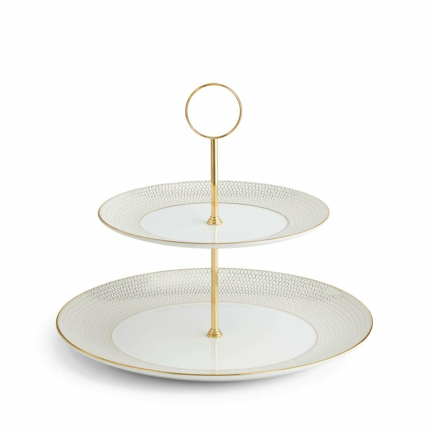 Wedgwood Gio Gold 2 Tier Cake Stand