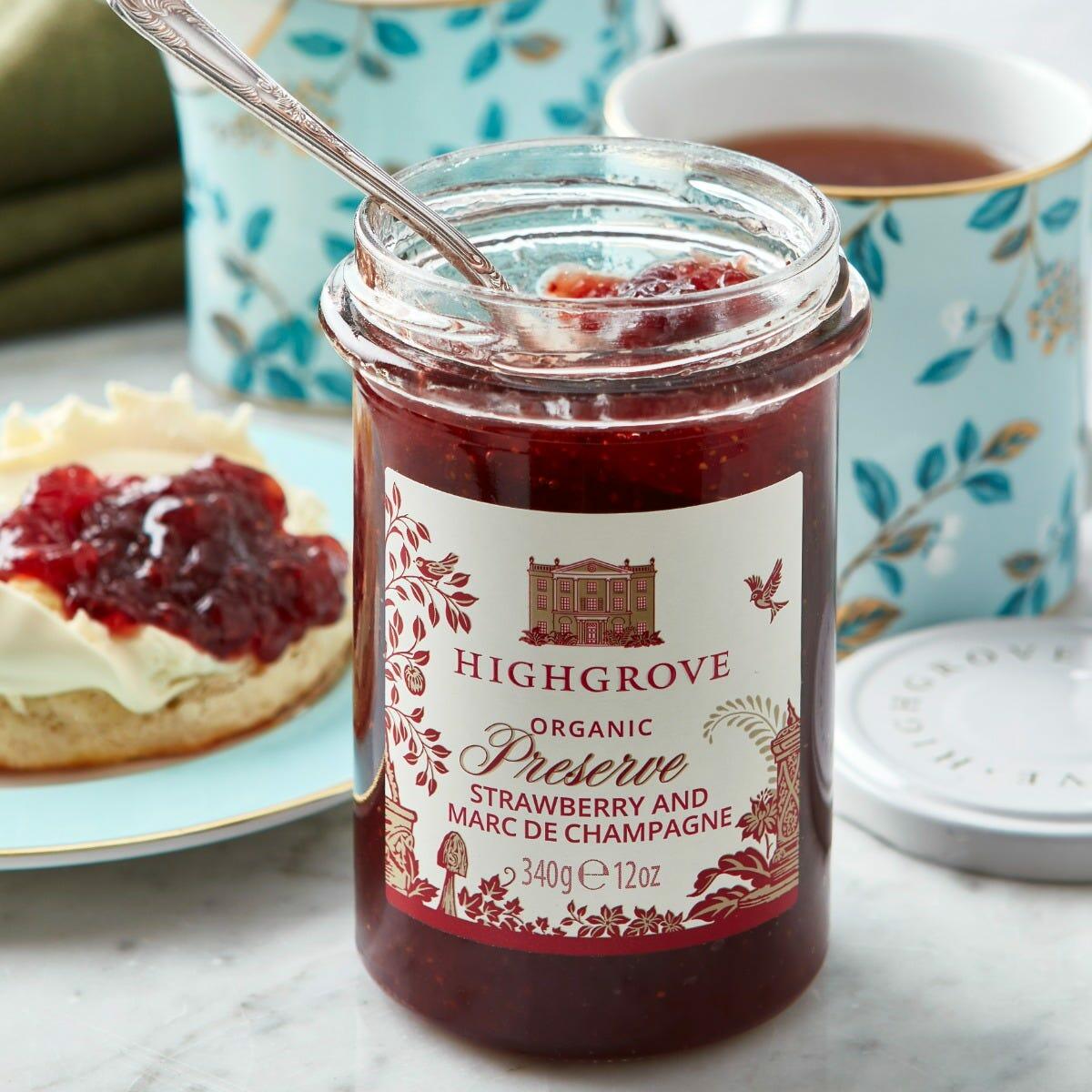 Highgrove Organic Strawberry Preserve with Marc de Champagne, 340g, Fortnum & Mason