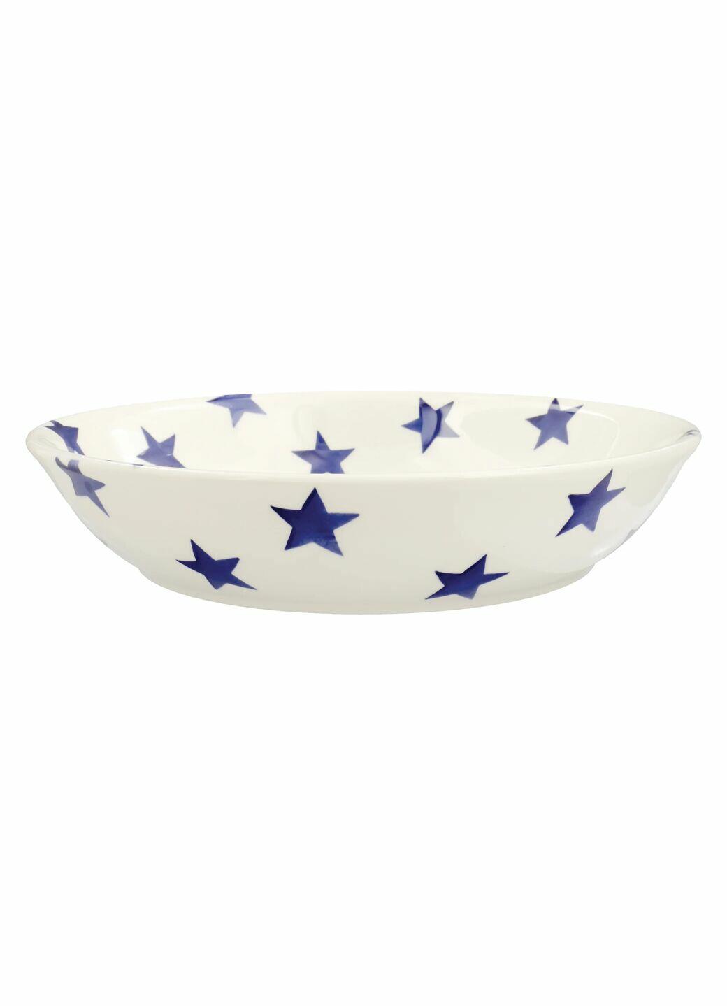 Emma Bridgewater | Blue Star Medium Pasta Bowl - Unique Handmade & Handpainted English Earthenware Decorative Plates