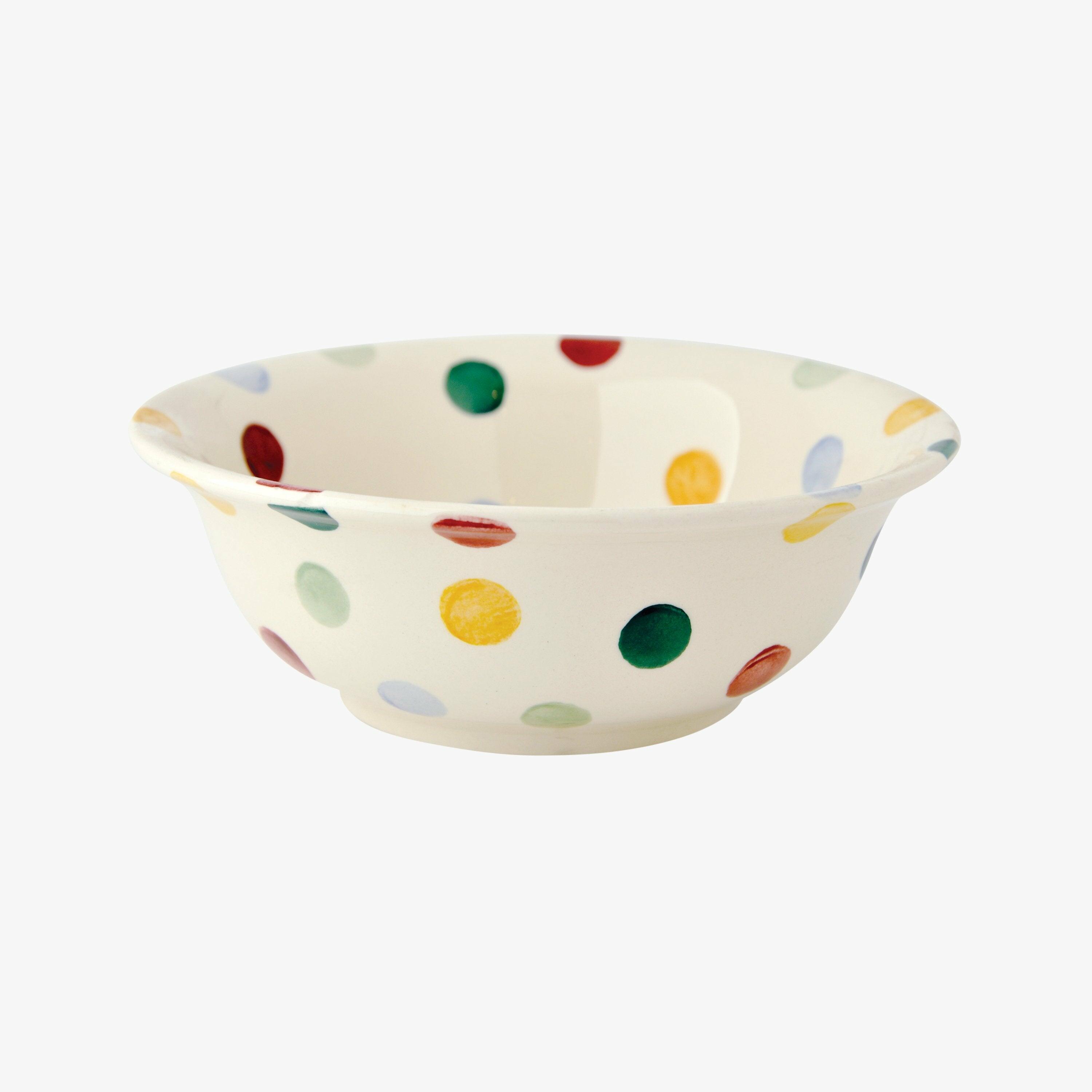 Emma Bridgewater | Seconds Polka Dot Cereal Bowl - Unique Handmade & Handpainted English Earthenware Decorative Plates