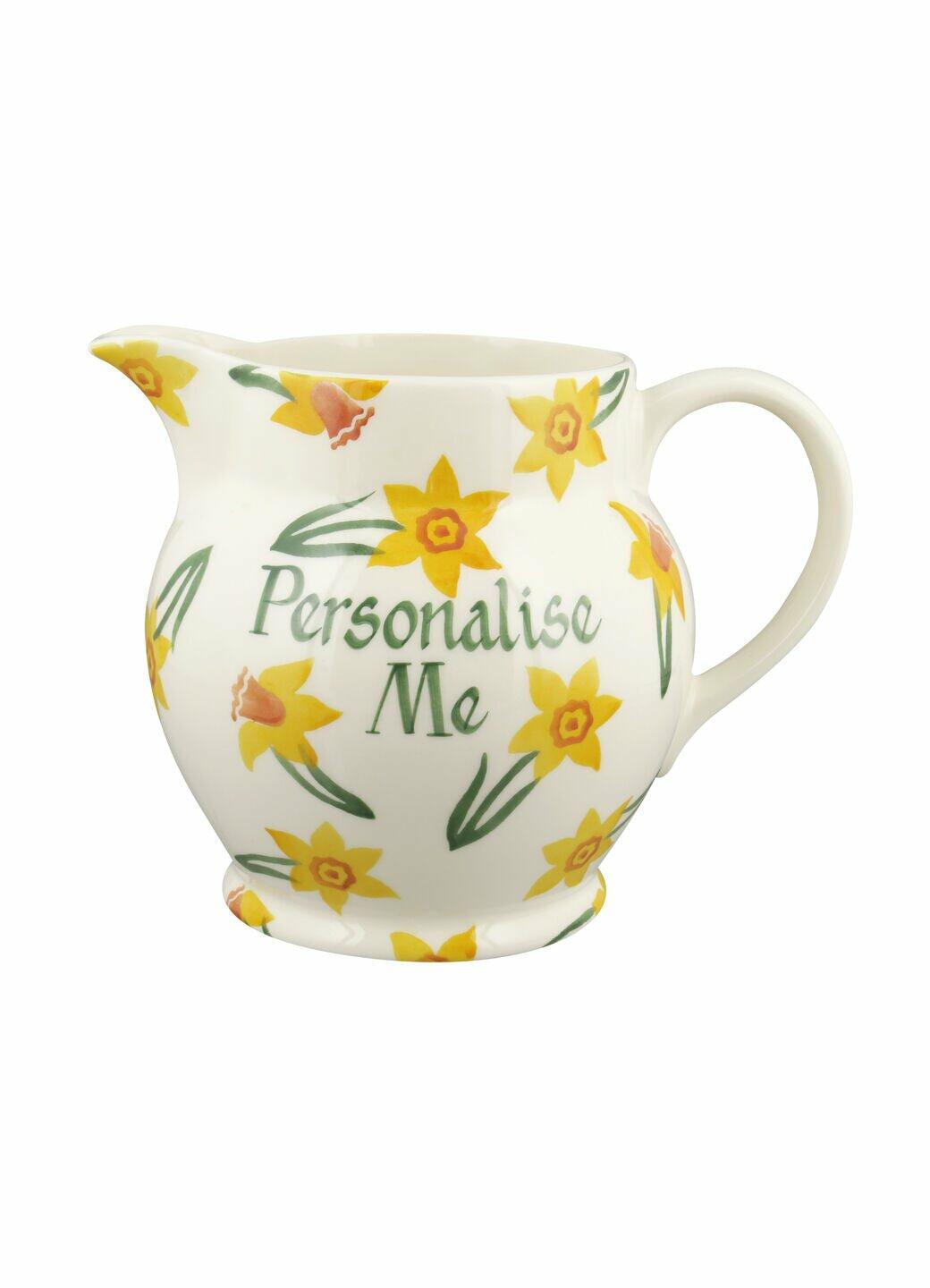 Personalised Daffodils 3 Pint Jug - Customise Your Own Pottery