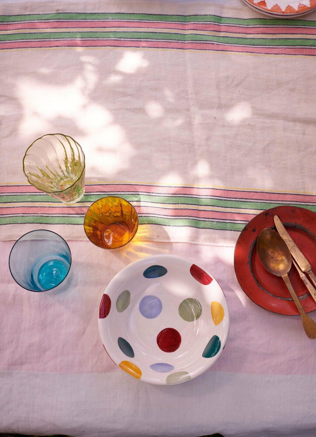 Seconds Big Polka Dots Cereal Bowl - Unique Handmade & Handpainted English Earthenware Decorative Plates