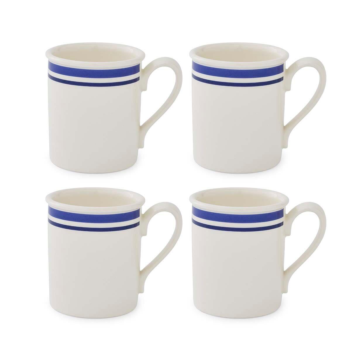 Potter's Stripe Set of 4, Breakfast Mugs, Blue