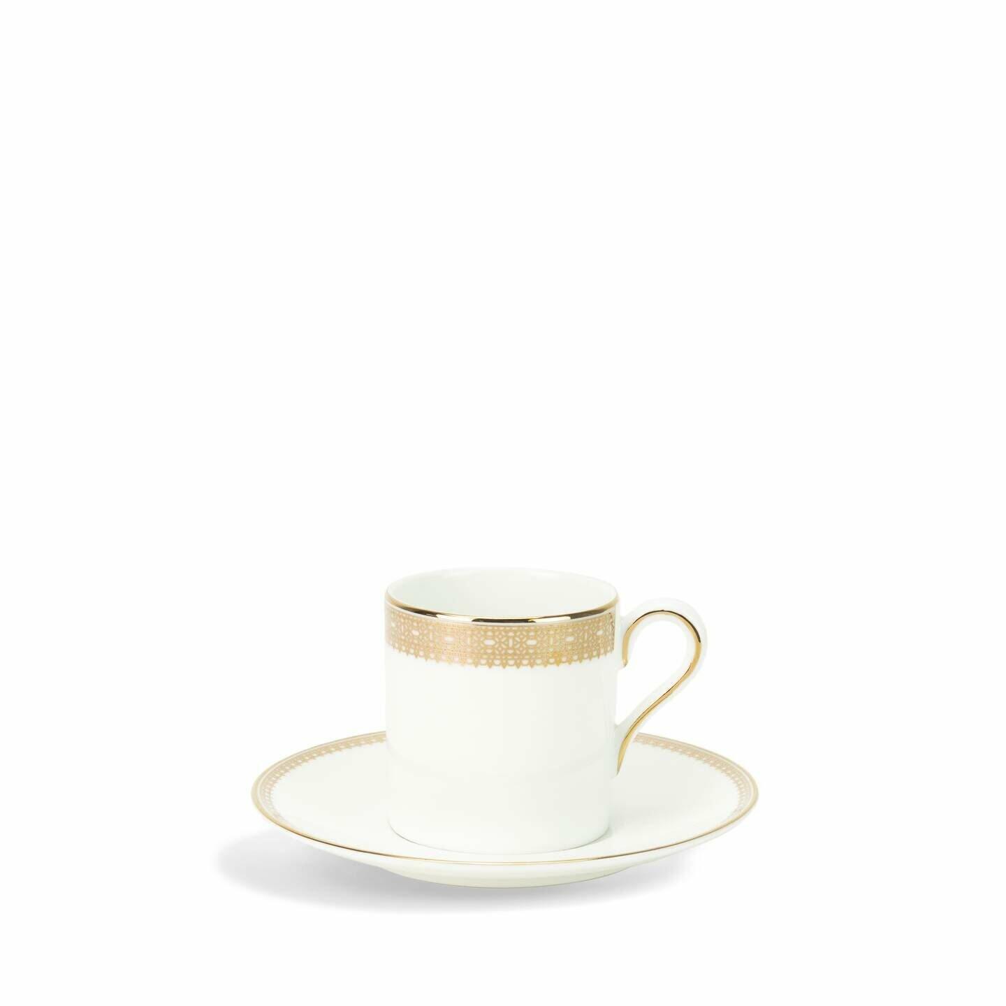 Wedgwood Vera Wang Lace Gold Coffee Cup & Saucer