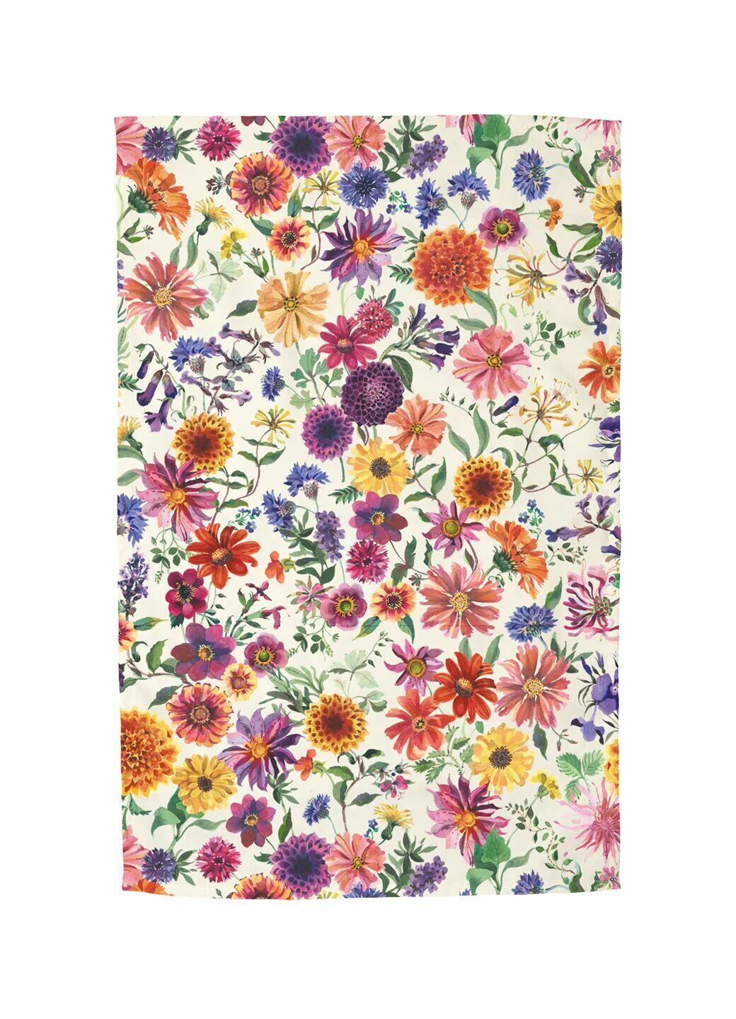 Garden Flowers Tea Towel