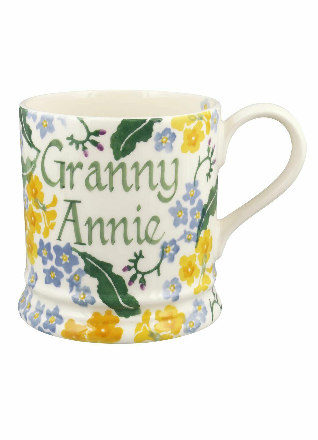 Personalised Forget Me Not & Primrose 1 Pint Mug - Customise Your Own Pottery