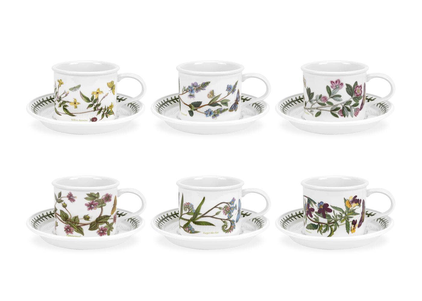 Portmeirion Botanic Garden Breakfast Cup and Saucer Set of 6