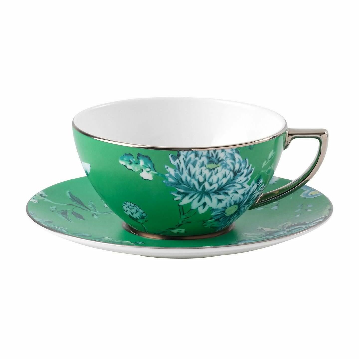 Wedgwood Jasper Conran Chinoiserie Green Teacup & Saucer