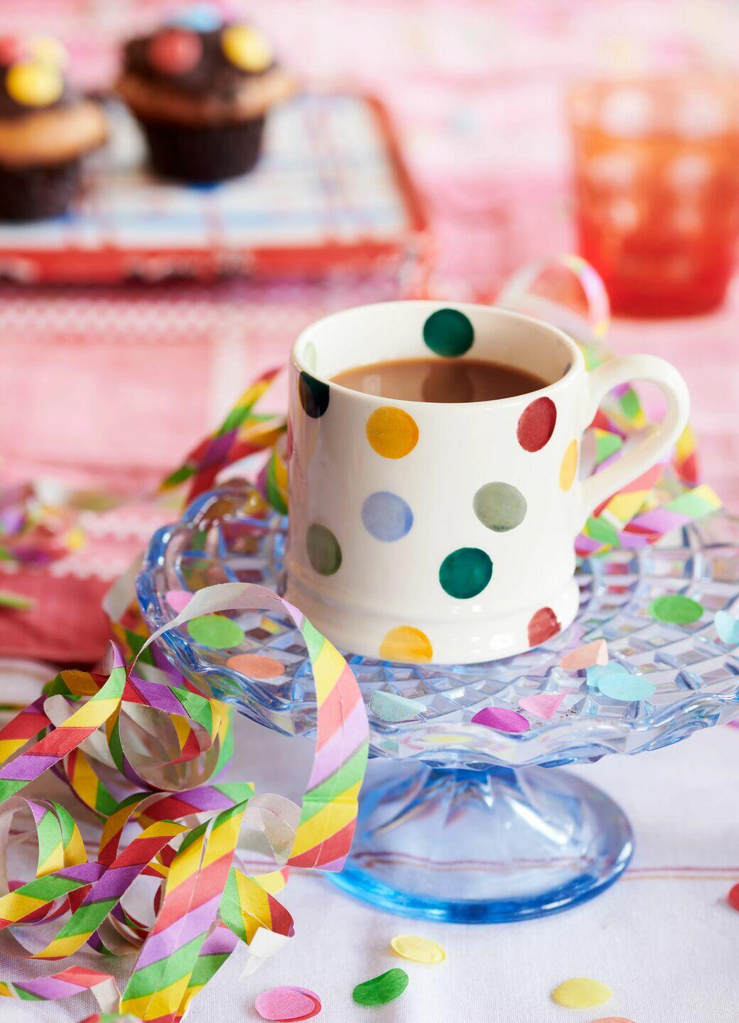 Emma Bridgewater | Polka Dot Small Mug - Unique Handmade & Handpainted English Earthenware Tea/Coffee Mug