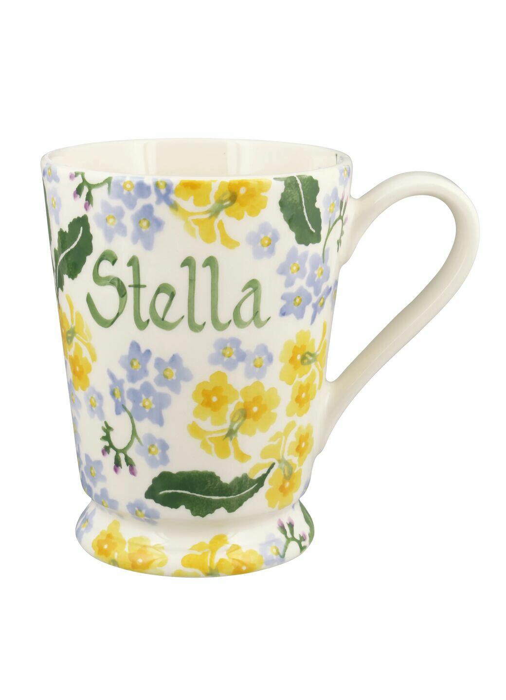 Personalised Forget Me Not & Primrose Cocoa Mug - Customise Your Own Pottery