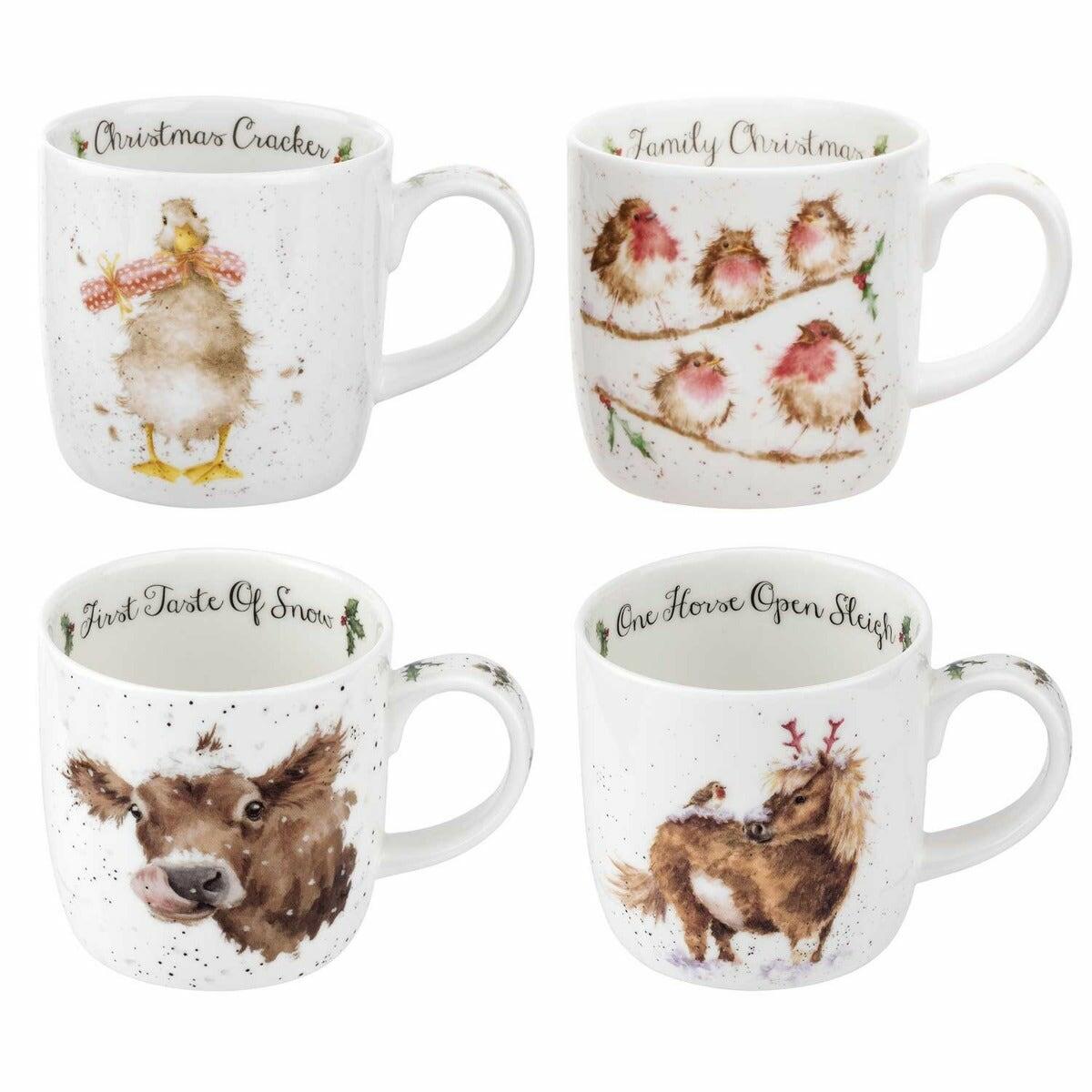 Wrendale Designs Chistmas Gift Set of 4 Mugs
