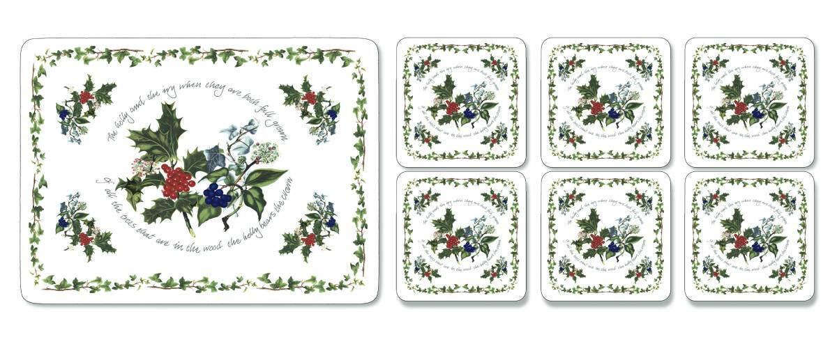 The Holly and the Ivy Placemat & Free Coaster Set
