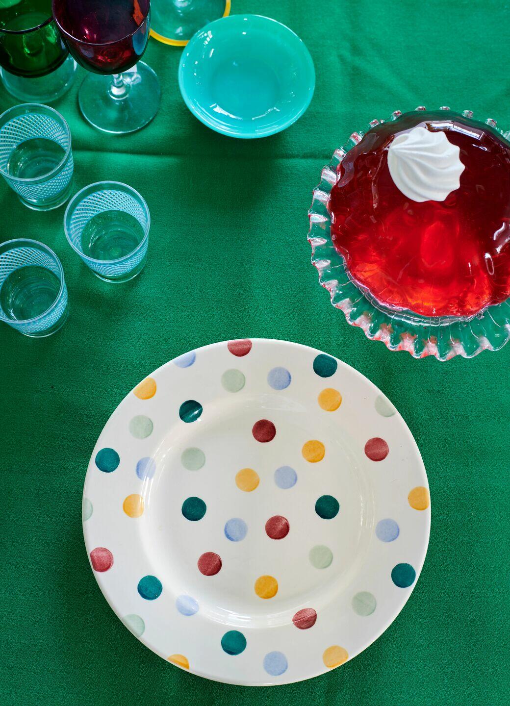 Emma Bridgewater | Polka Dot 8 1/2" Plate - Unique Handmade & Handpainted English Earthenware British-Made Pottery Plates