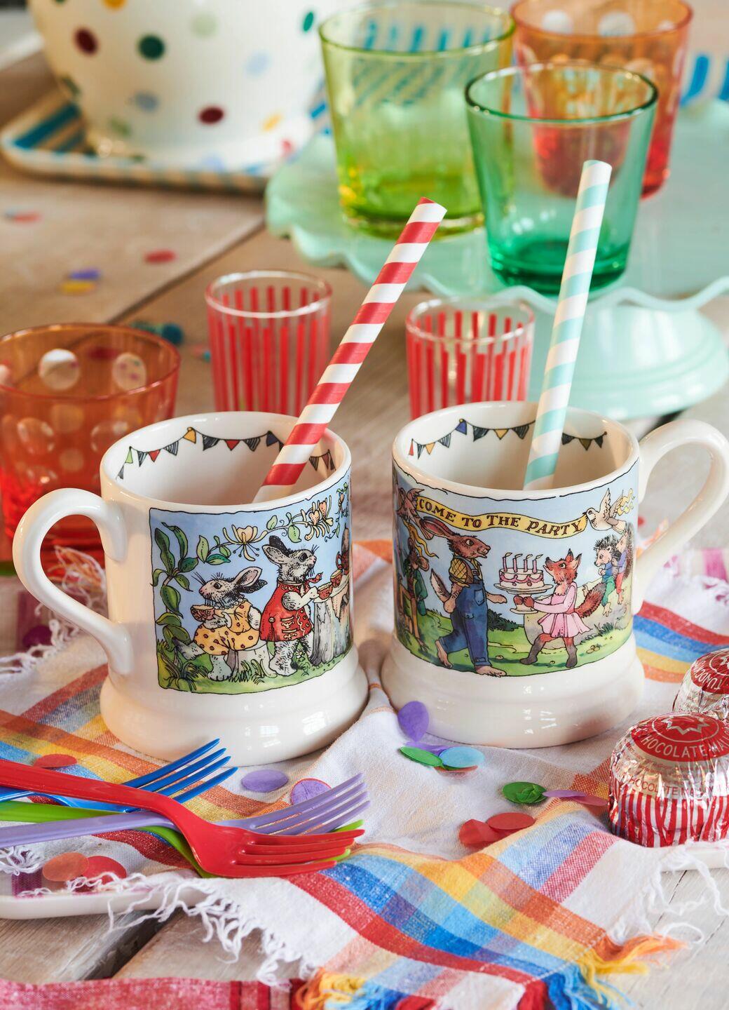 Year In The Country Birthday Tea 1/2 Pint Mug - Unique Handmade & Handpainted English Earthenware Tea/Coffee Mug